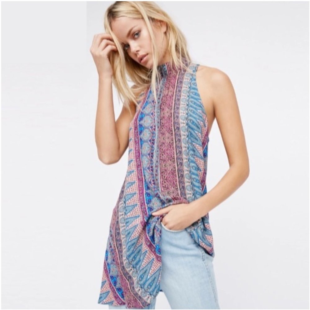 Free People Slip DRESS Printed Tunic